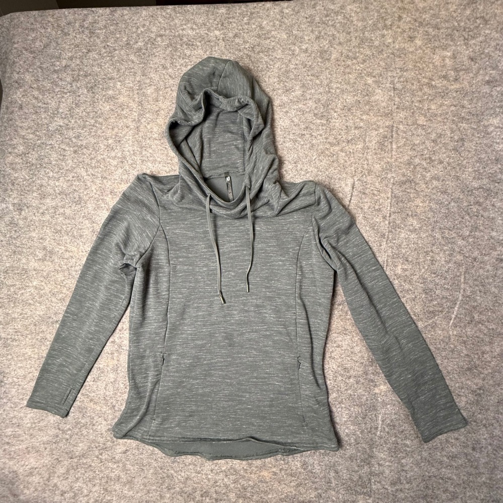 KUHL Lea Pullover Hoodie Women S Gray Space Dye Fleece Thumbhole Outdoor 4276